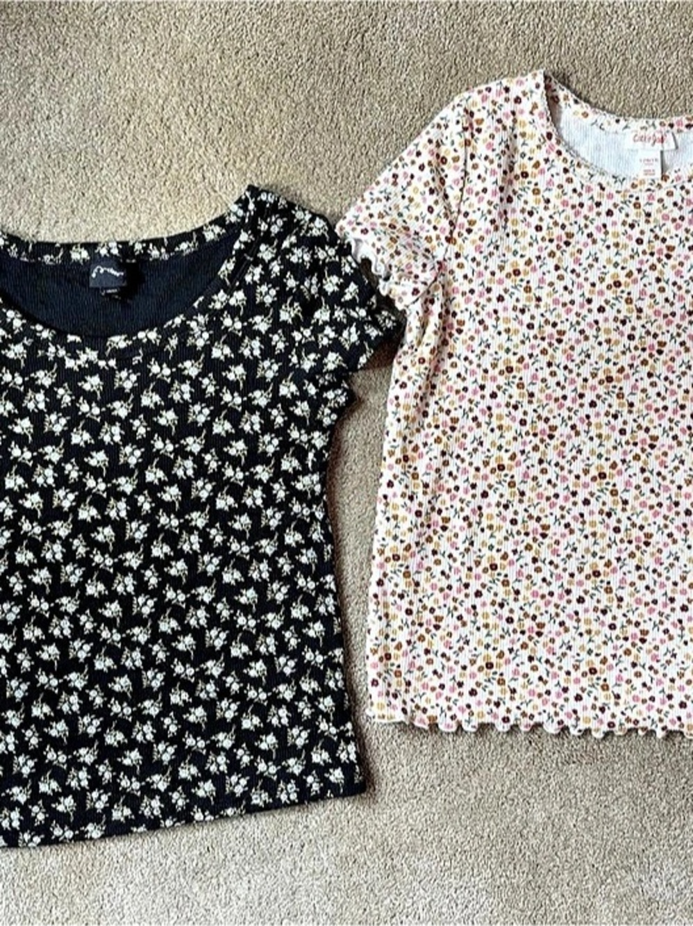 Girls Floral Short Sleeve Tops